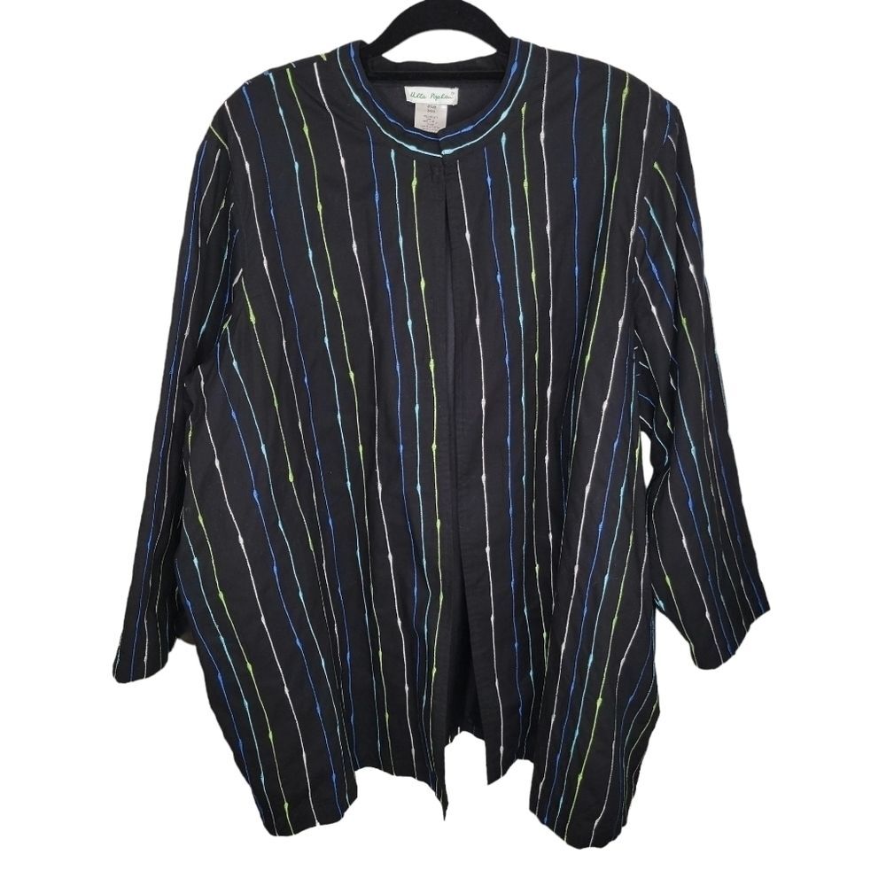 Ulla Popken embroidered black blazer jacket size 24/26